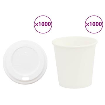 vidaXL Papieren koffiekopjes met deksel 1000 st 4oz 100 ml, Zakelijke goederen, Horeca | Overige, Verzenden