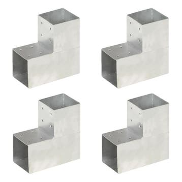 vidaXL Paalverbindingen 4 st L-vorm 101x101 mm, Verzenden