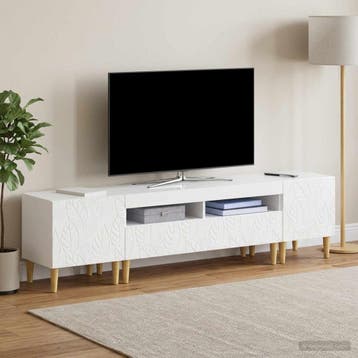 vidaXL 3-delige LED TV-kast DELFT Hoogglans Wit Bewerkt hout, Verzenden