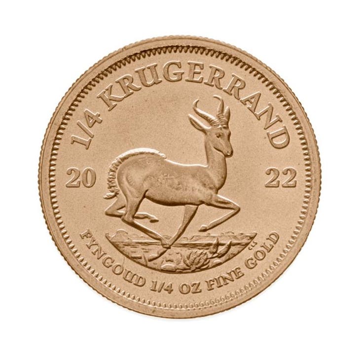 Gouden Krugerrand munt 1/4 troy ounce, Postzegels en Munten, Edelmetalen en Baren