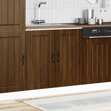 vidaXL Spoelbakonderkast Lucca bewerkt hout bruin eikenkleur, Huis en Inrichting, Verzenden, Nieuw