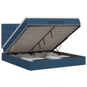 vidaXL Ottoman bed met matras met hoofdeinde Blauw 160 x 200, Maison & Meubles, Verzenden