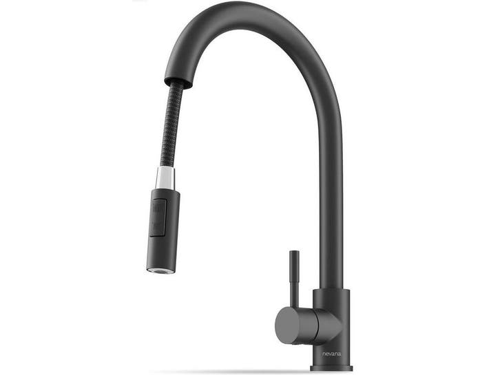 Nevana Keukenkraan - Uittrekbare Uitloop - 2 standen - Zwart, Doe-het-zelf en Bouw, Sanitair, Nieuw, Verzenden
