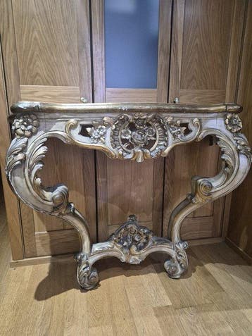 Consola italiana tallada y dorada - Wandtafel - Hout