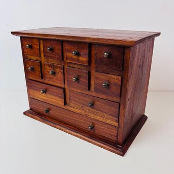 Kast - Apothekerskastje - Hout, Messing, Antiek en Kunst