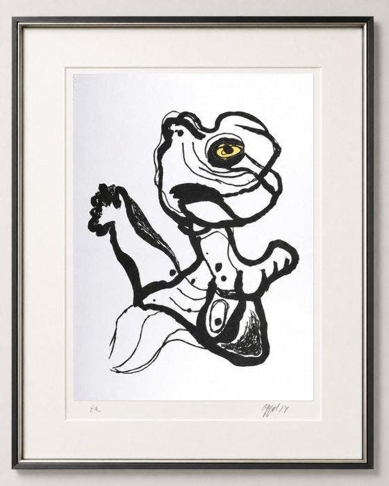 Karel Appel (1921-2006) - Woman with golden eye (from Happy, Antiek en Kunst, Antiek | Overige Antiek