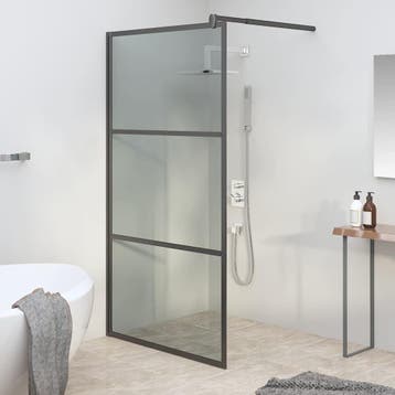 vidaXL Inloopdouchewand 100x195 cm donker ESG-glas zwart, Verzenden, Nieuw