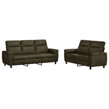 vidaXL bank / zetelstel 2 pcs Leger Groen Kunst Suède Leer, Verzenden
