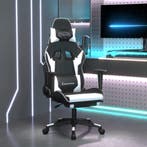 vidaXL Massage gamestoel met voetensteun kunstleer zwart &, Verzenden