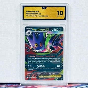 Pokémon Graded card - MEGA GENGAR 056 - Pokémon - GG 10, Hobby en Vrije tijd, Verzamelkaartspellen | Pokémon, Nieuw