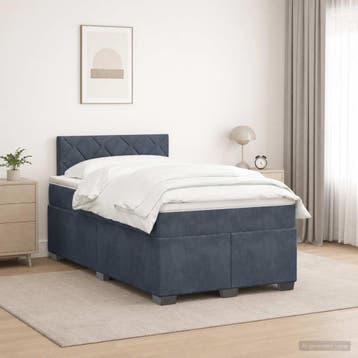 vidaXL Boxspringbed met matras en LED Donkergrijs 120 x 200, Verzenden, Nieuw