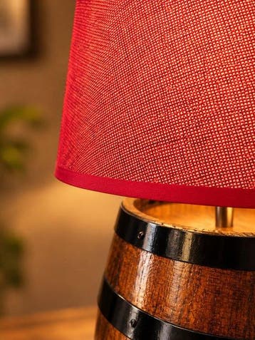 Bureaulamp (2) - IJzer, Canvas, Kastanje
