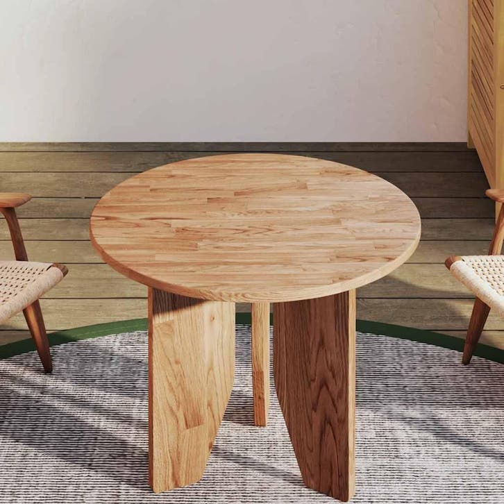 vidaXL Tafelblad rond Ø50x1,5 cm behandeld massief eiken, Maison & Meubles, Pièces pour table, Envoi