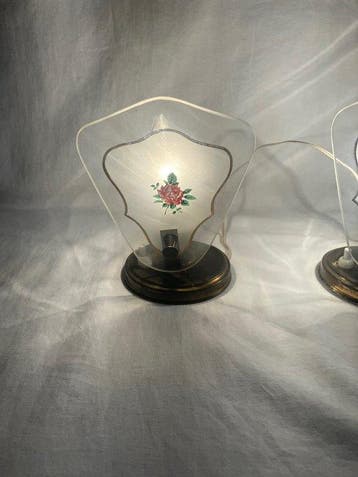 Tafellamp (2) - Messing, Glas
