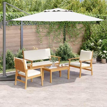 vidaXL Tuinbank Set 4 st 4-Aantal zitplaatsen Bruin, Verzenden, Nieuw
