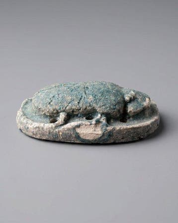 Oud-Egyptisch Faience Scarab - 7.1 cm