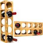 2dekans | Budu Wijnrek Bamboe 5 flessen - Wijnrek hout -, Ophalen of Verzenden, Nieuw