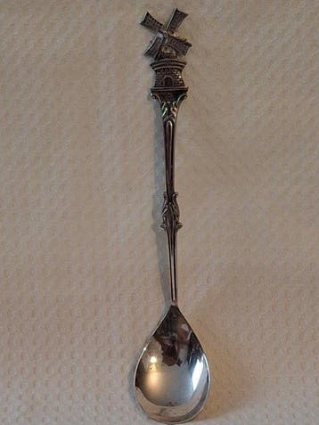 Roomlepel - Lange zilveren , 16 cm, Roomlepel, Nederlandse