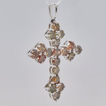 Zonder minimumprijs - Hanger - 14 karaat Witgoud - 1.13ct.