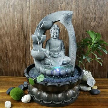 Boeddha Sier Waterval - LED Verlichting - Zen Garden Feng, Verzenden