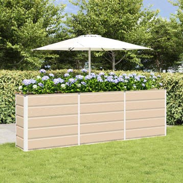 vidaXL Plantenbak Ivoor 240 x 40 x 75 cm Staal, Verzenden, Nieuw
