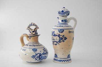 De Porceleyne Fles, Delft - Vaas (2) - Creamware - D 1882