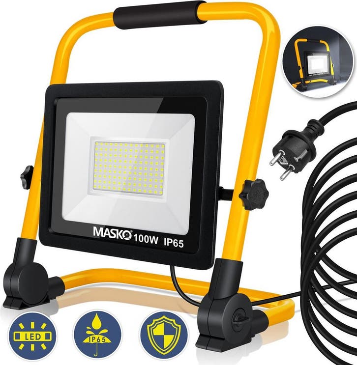 Bouwlamp LED - Werklamp - IP65 - 100W - MASKO®, Jardin & Terrasse, Éclairage extérieur, Envoi