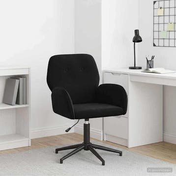 vidaXL Draaistoel 54 x 55 x 90 cm Zwart fluweel, Verzenden