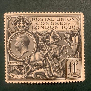 Grande Bretagne 1929 - Puc Pound avec certificat, Timbres & Monnaies, Timbres | Europe | Royaume-Uni
