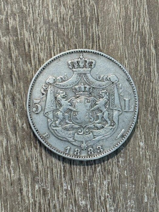 Roemenië. Carol I. 5 Lei 1883 (Zonder minimumprijs), Postzegels en Munten, Munten | Europa | Niet-Euromunten