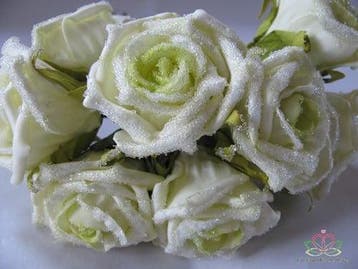 Foamroos Elegant Cremegroen Besuikerd bundel, Nieuw