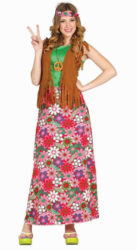 Happy Hippie Kostuum, Kleding | Dames, Carnavalskleding en Feestkleding, Nieuw, Verzenden