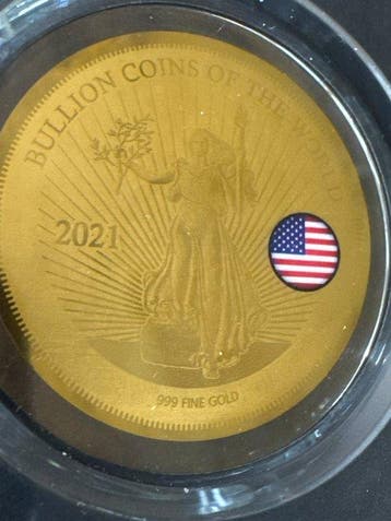 Tsjaad. 5000 Francs 2021 USA Liberty, 1/200 Oz (.999)