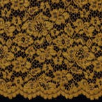 10 meter kant stof - Okergeel - 100% polyester, Hobby en Vrije tijd, Stoffen en Lappen, Verzenden, 120 cm of meer, Geel, Kant