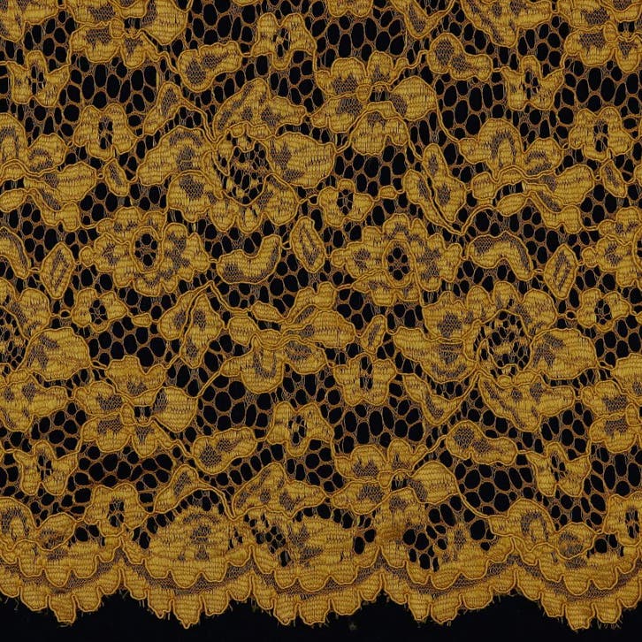 10 meter kant stof - Okergeel - 100% polyester, Hobby & Loisirs créatifs, Tissus & Chiffons, Envoi