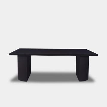 Tafel Boomstam Eikenhout  Half Rond  140x90