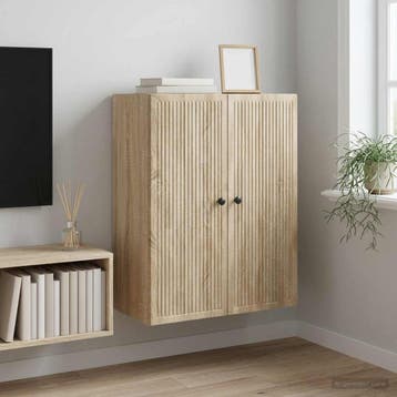 vidaXL Wandkast Sonoma Eiken 66 x 34,5 x 90 cm Bewerkt hout, Huis en Inrichting, Kasten | Overige, Verzenden, Nieuw