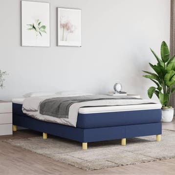 vidaXL Boxspring bed 120x200 cm stof blauw, Huis en Inrichting, Slaapkamer | Bedden, Verzenden, Nieuw