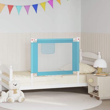 vidaXL Bedhekje peuter 90x25 cm stof blauw, Verzenden, Nieuw