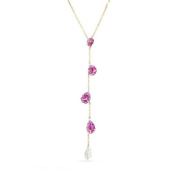 Collier - 14 carats Or jaune, Or blanc - 1.85ct. tw. Rubis -