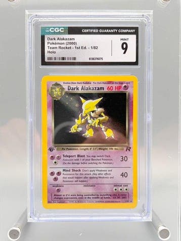 Pokémon Graded card - Dark Alakazam Holo, First edition -, Nieuw