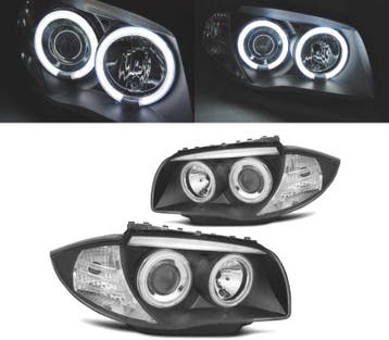 PHARES BMW E81 E87 E82 E88 ANGEL EYES CCFL FOND NOIR, Auto-onderdelen, Verzenden, Nieuw