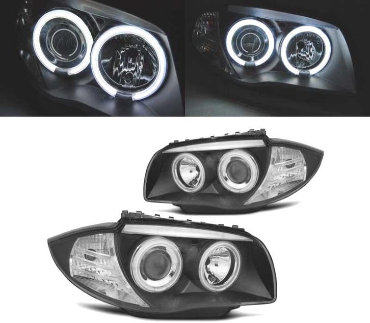 PHARES BMW E81 E87 E82 E88 ANGEL EYES CCFL FOND NOIR, Autos : Pièces & Accessoires, Éclairage, Envoi
