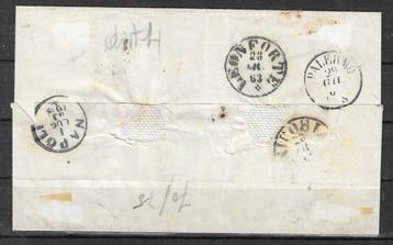Royaume d’Italie 1863 - Lettre de Troina à Naples - Sassone
