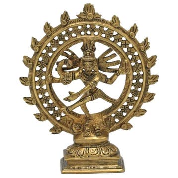 Beeld Shiva Nataraj Klein Dubbele Ring - Messing, Ophalen of Verzenden, Nieuw