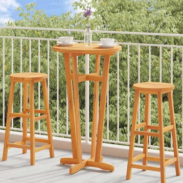 Tuinbartafel Acaciahout 60 - Tweede kansje: OP = OP!, Tuin en Terras, Tuintafels, Verzenden, Zo goed als nieuw, Rond, Hout