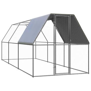 vidaXL Kippenhok 2x6x2 m gegalvaniseerd staal, Verzenden