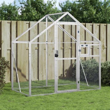 vidaXL Volière 179x100x185 m aluminium zilverkleurig, Verzenden