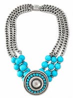 Zonder minimumprijs - Halsketting Zilver Turquoise, Nieuw