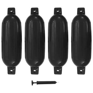 vidaXL Bootstootkussens 4 st 58,5x16,5 cm PVC zwart, Verzenden, Nieuw